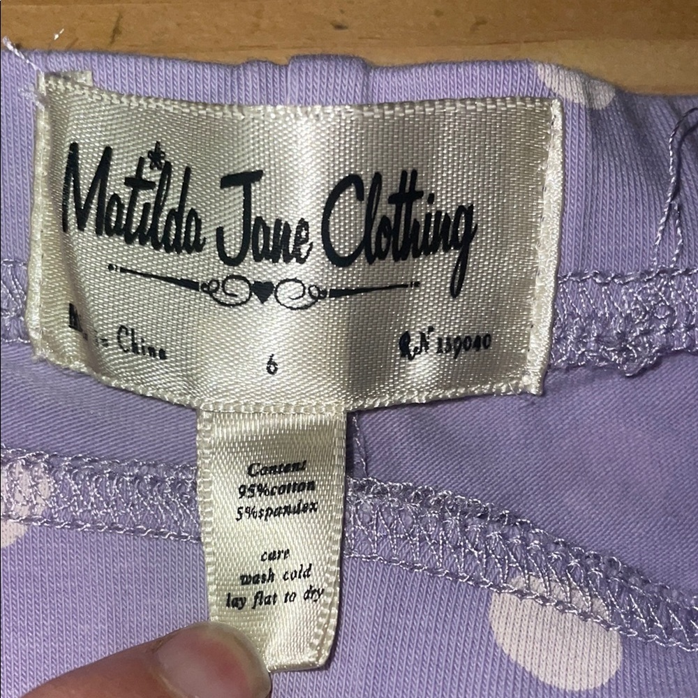 Matilda Jane sz 6 Good Hart Shoreline shorties lavender w/ dots 1/2 B18 ruffles - Picture 2 of 4